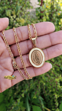 Image 3 of Stainless Steel Virgen de Guadalupe Necklaces