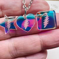 Image 1 of Dead Bolt Iridescent Charm Necklace