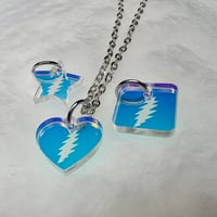Image 3 of Dead Bolt Iridescent Charm Necklace