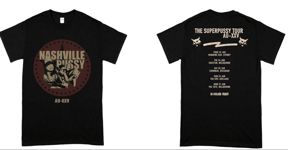 Image of NASHVILLE PUSSY - Band design - SUPERPUSSY TOUR SHIRT