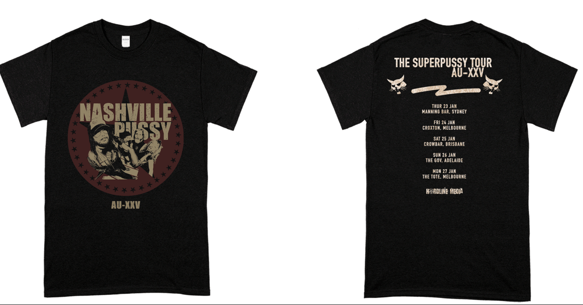 Image of NASHVILLE PUSSY - Band design - SUPERPUSSY TOUR SHIRT