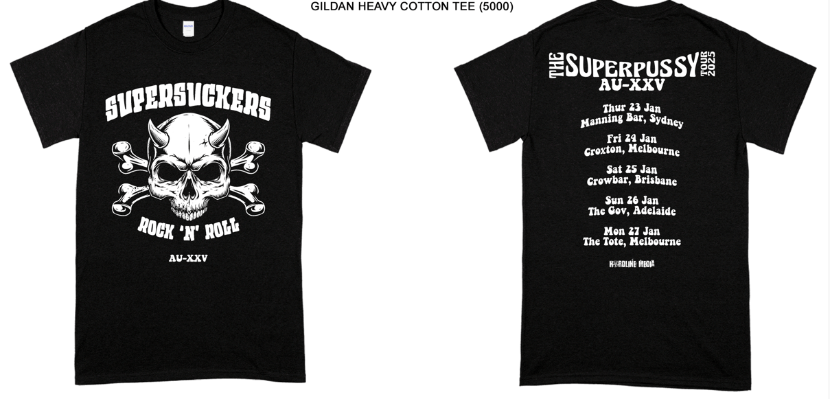 Image of SUPERSUCKERS - Skull & Crossbones Design - SUPERPUSSY TOUR SHIRT