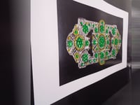 Image 7 of Art Deco Emerald, Canary Diamond and White Diamond Brooch (style B)