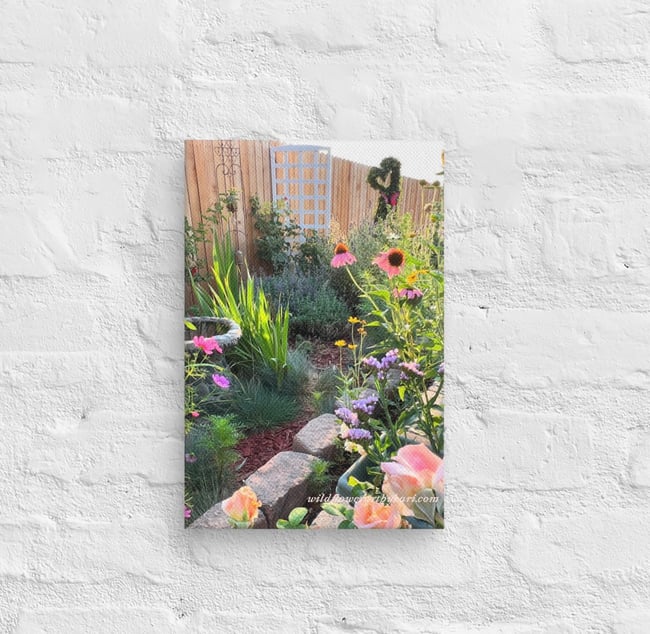 Summertime Cottage Garden - 8” X 12” Canvas Print