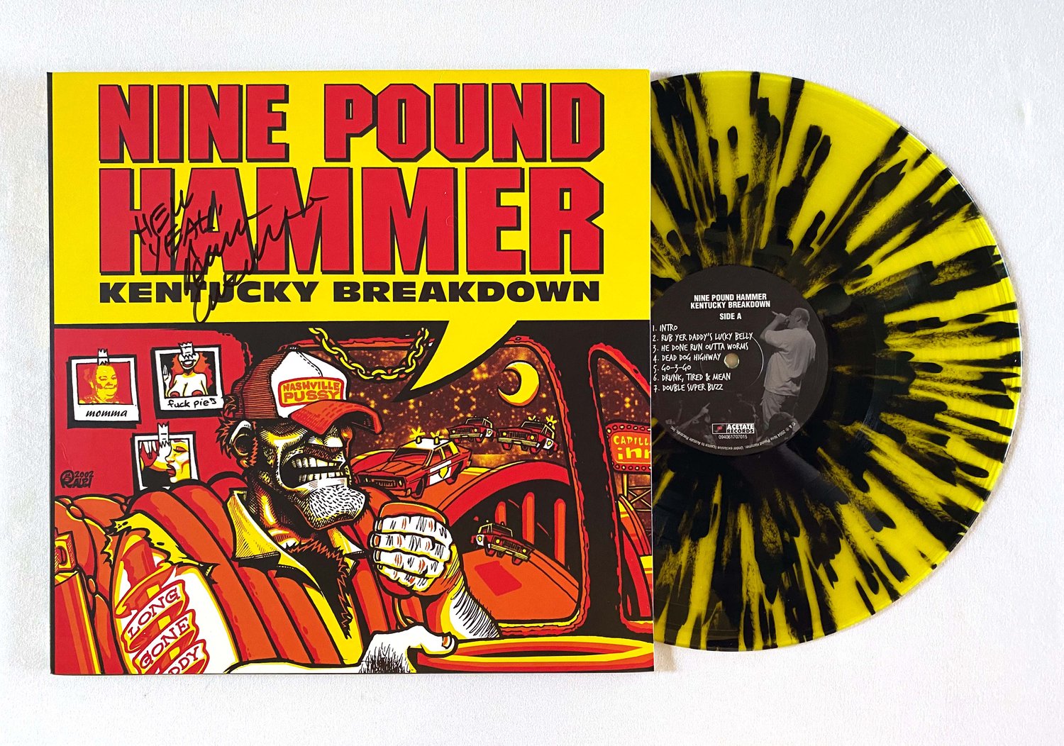 Image of NINE POUND HAMMER - Kentucky Breakdown - SIGNED YELLOW & BLACK SPATTER VINYL