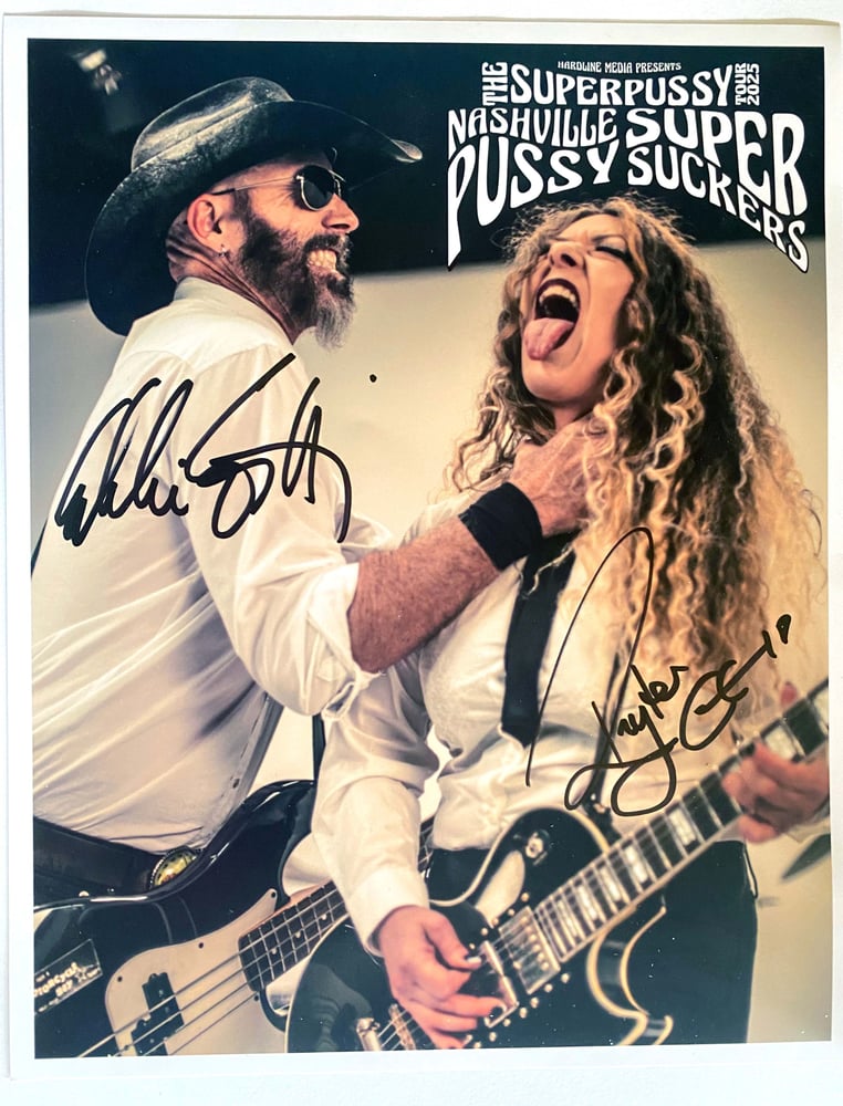 Image of PHOTO CARD SIGNED - SUPERPUSSY TOUR - Signed by Eddie Spaghetti by Ruyter Suys 