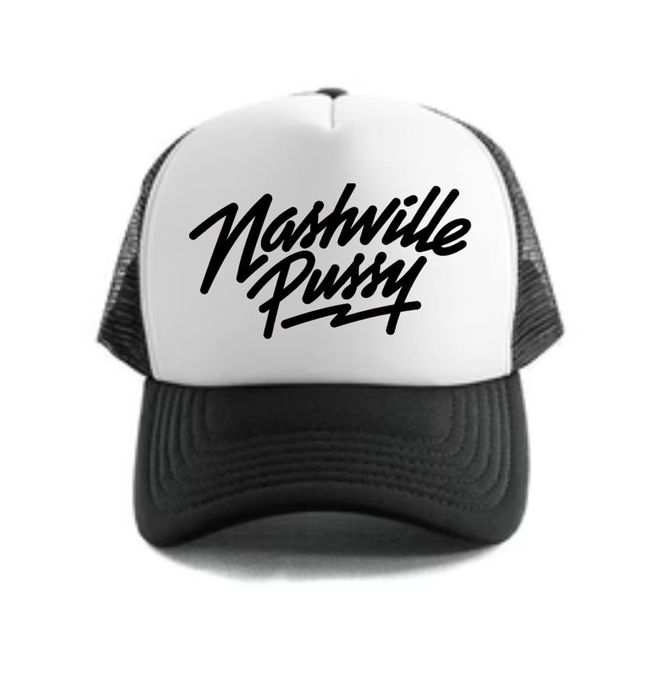 Image of NASHVILLE PUSSY - WHITE & BLACK - TRUCKER CAP