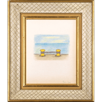 Sans titre, 2003, crayons de couleur sur papier, 27,3 x 23,3 cm. encadré