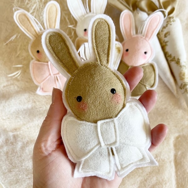 Image of Boho Bunny with felt bow decoration