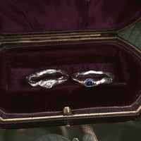 Image 3 of Made to order molten diamond/sapphire ring