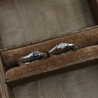 Image 1 of Made to order molten diamond/sapphire ring