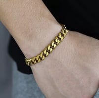 Image 1 of Men's Gold Plated Stainless Steel Bracelet 