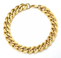 Image 3 of Men's Gold Plated Stainless Steel Bracelet 