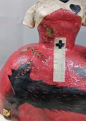 Image of Scruffy Little Herbert + Paine Proffitt ceramic collaboration - Red Dress Black Cat