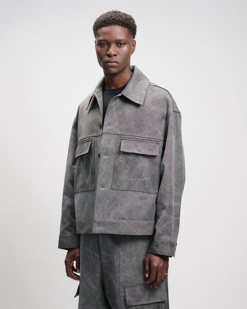 Image of Grey Washed Cotton jacket