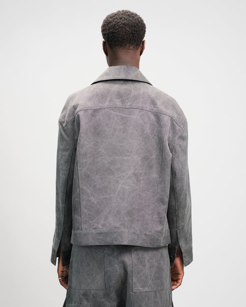 Image of Grey Washed Cotton jacket