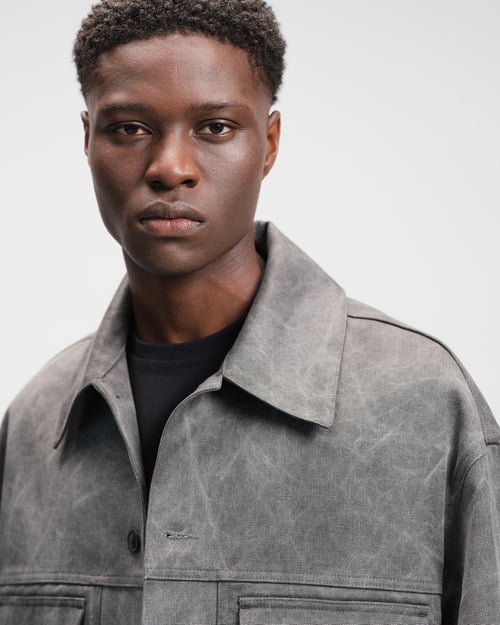 Image of Grey Washed Cotton jacket