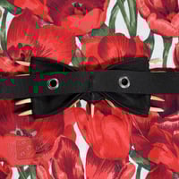 Image 4 of Black Double Fanged Bow Tie