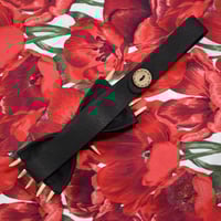 Image 5 of Black Double Fanged Bow Tie