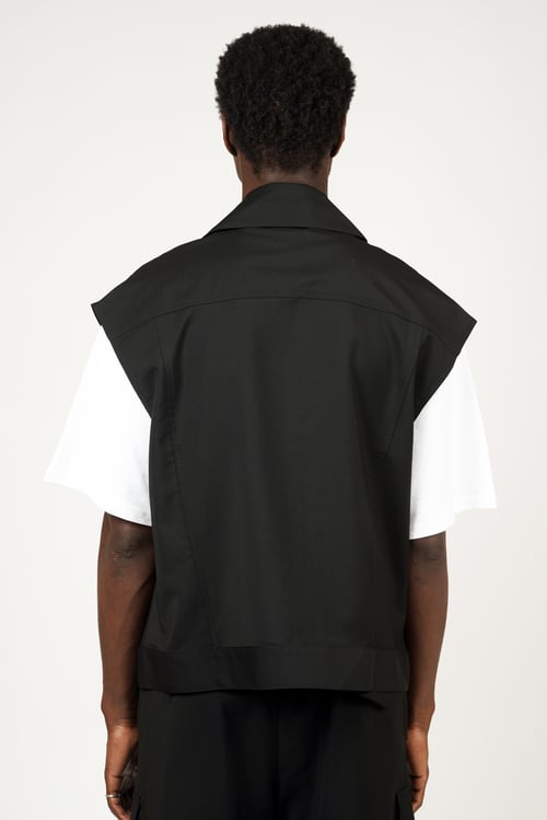 Image of Black Wool Mohair Workwear Vest