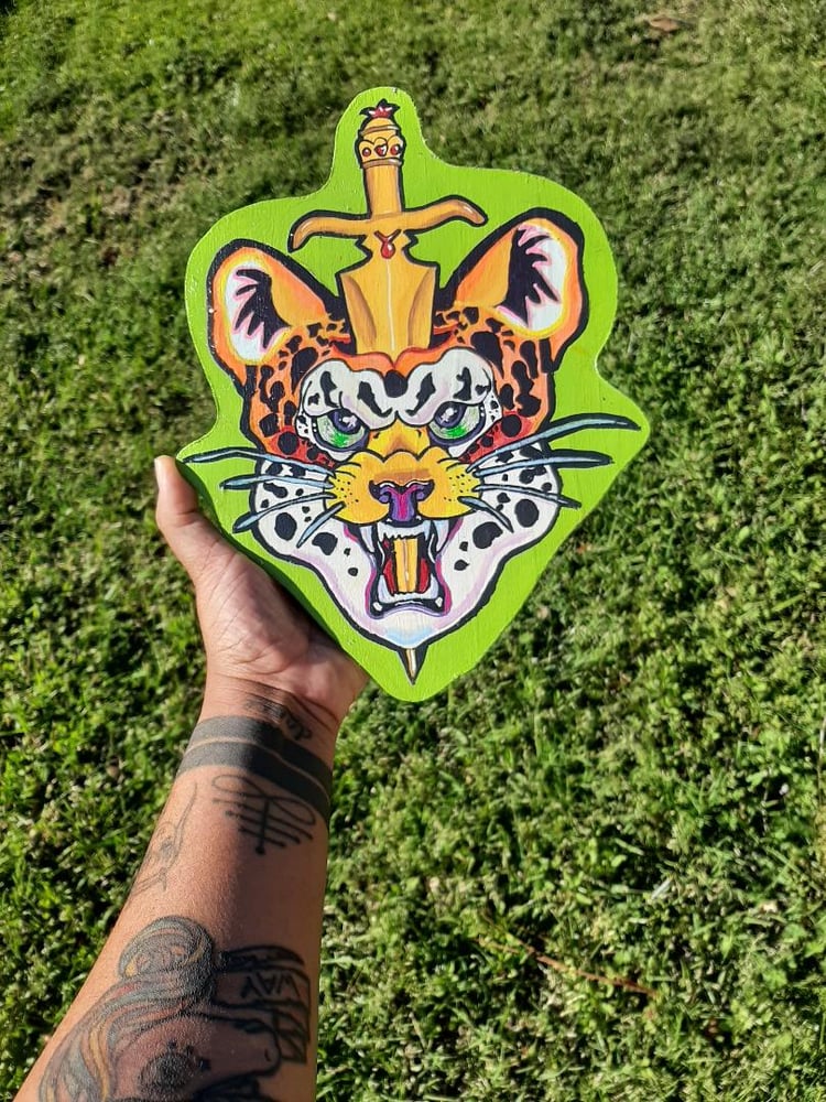 Image of Face Eating Leopard