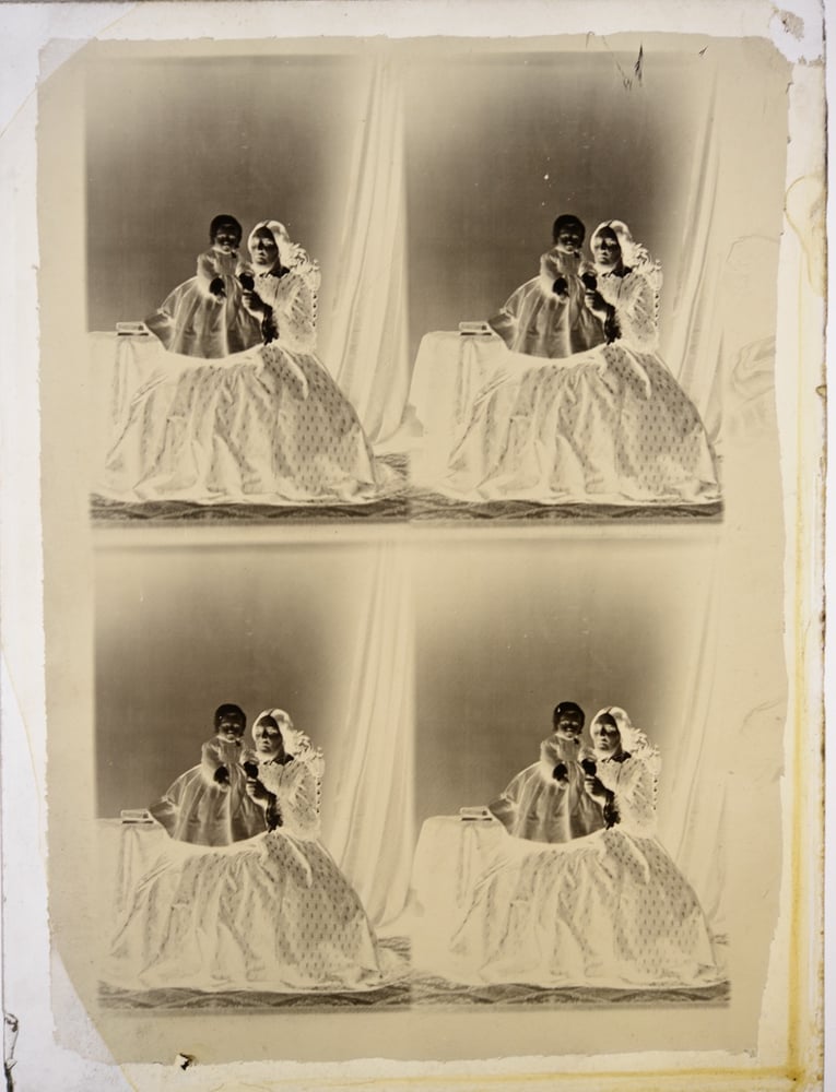 Image of Unknown: collodion glass negative for a CDV portrait, ca. 1860