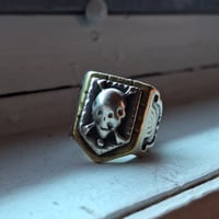 Image 1 of Dethroned Aztec Skull Ring, c. 1940s (#1)