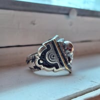 Image 3 of Dethroned Aztec Skull Ring, c. 1940s (#2)