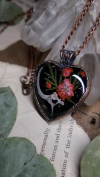 Image 5 of Bone and Floral Heart Shaped Pendant