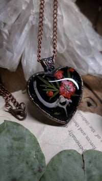 Image 2 of Bone and Floral Heart Shaped Pendant