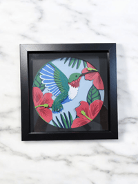 Hummingbird 8x8 shadow box 