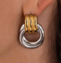 Image 2 of Duotone Knot Earrings