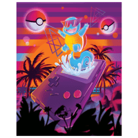 Image 2 of Synthwave Squirtle Art Print