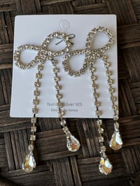 Infinity Rhinestone Dangling Earrings 