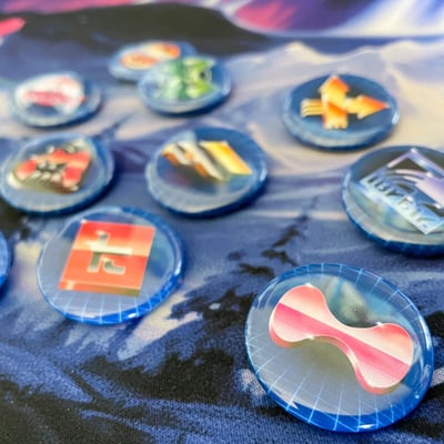 Image of Splatoon Chrome Gear Brand Buttons