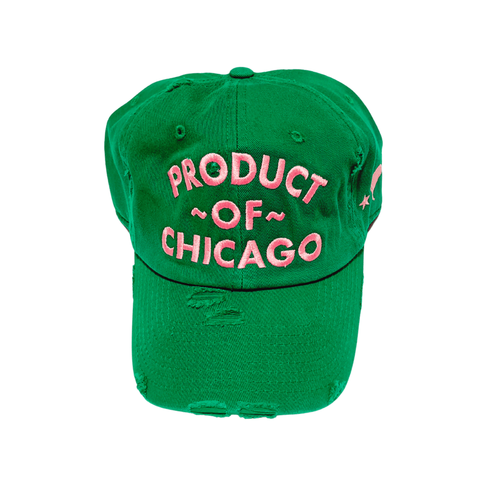 Image of Green & Pink Distressed Cap