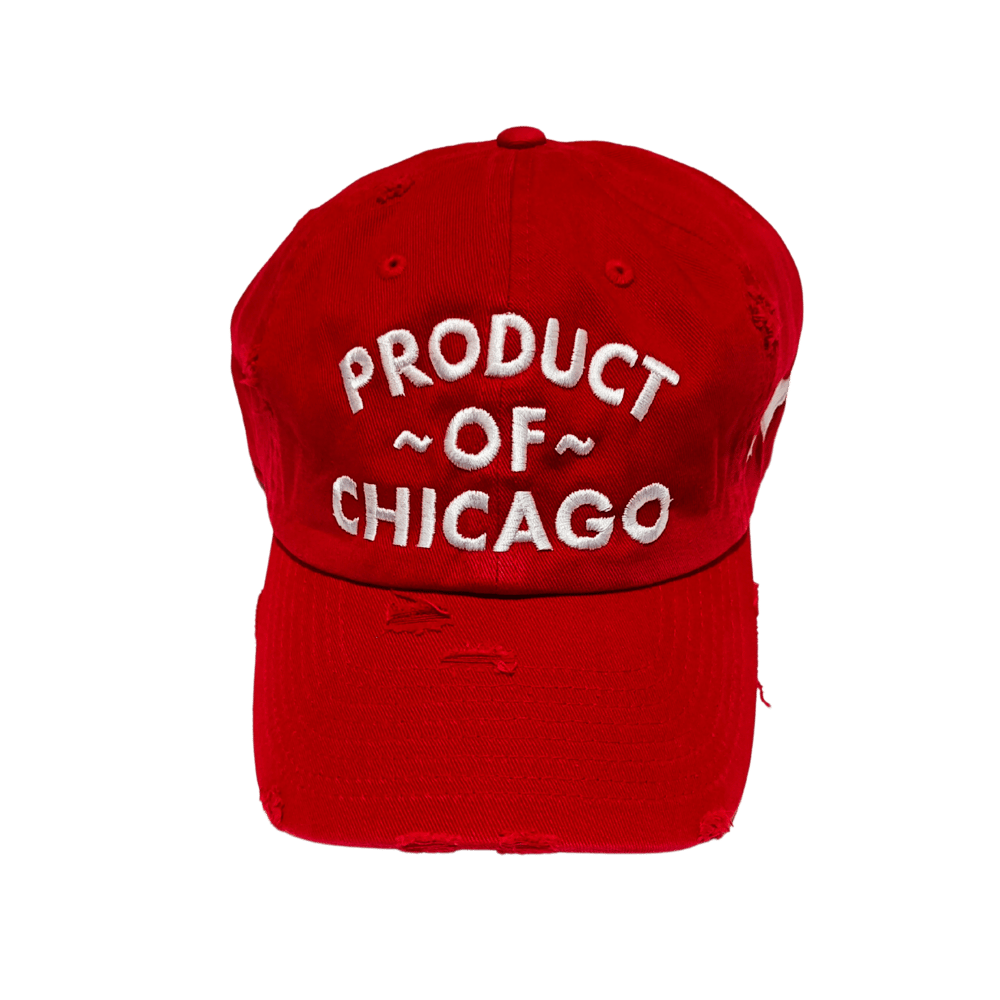 Image of Red & White Distressed Cap