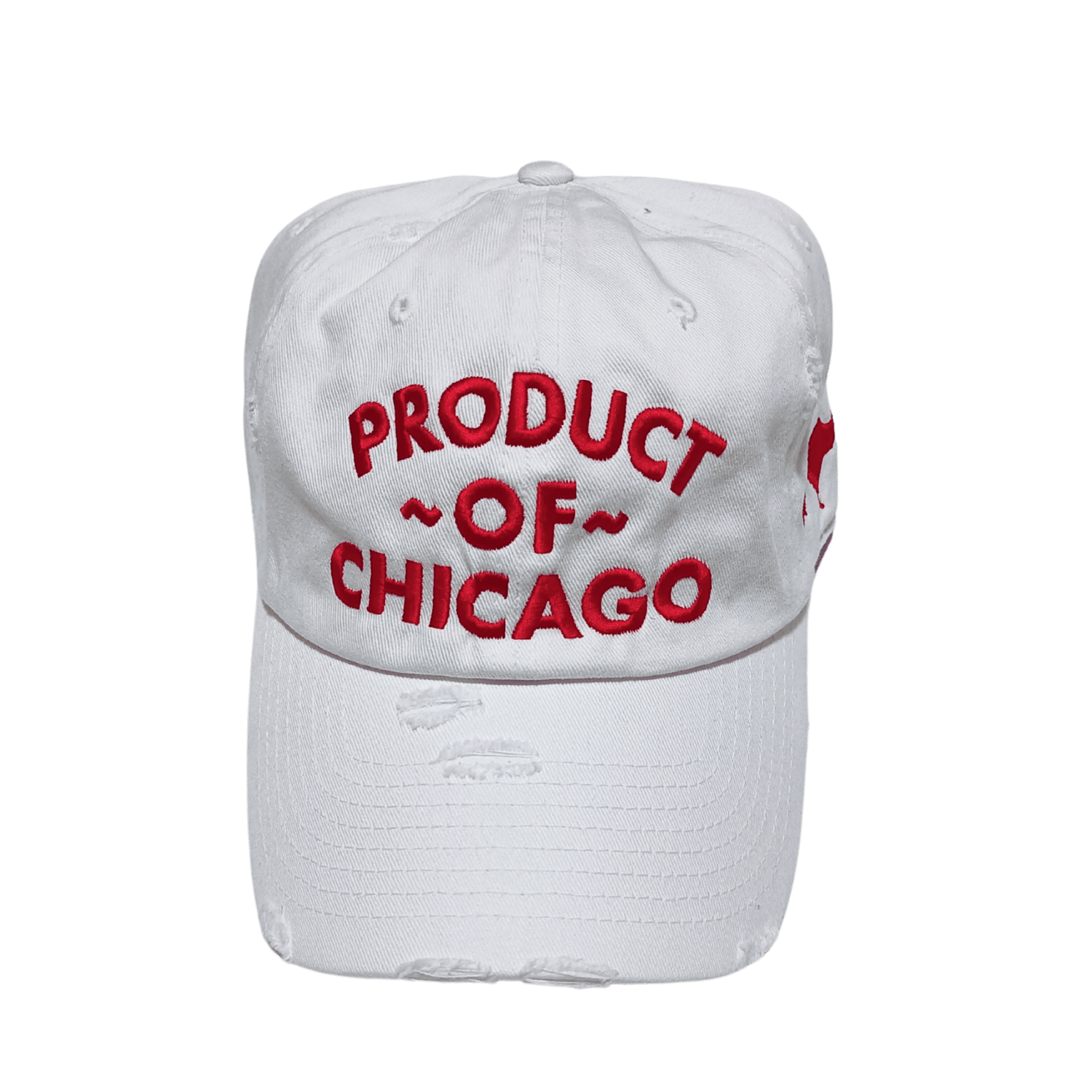 Image of White & Red Distressed Cap