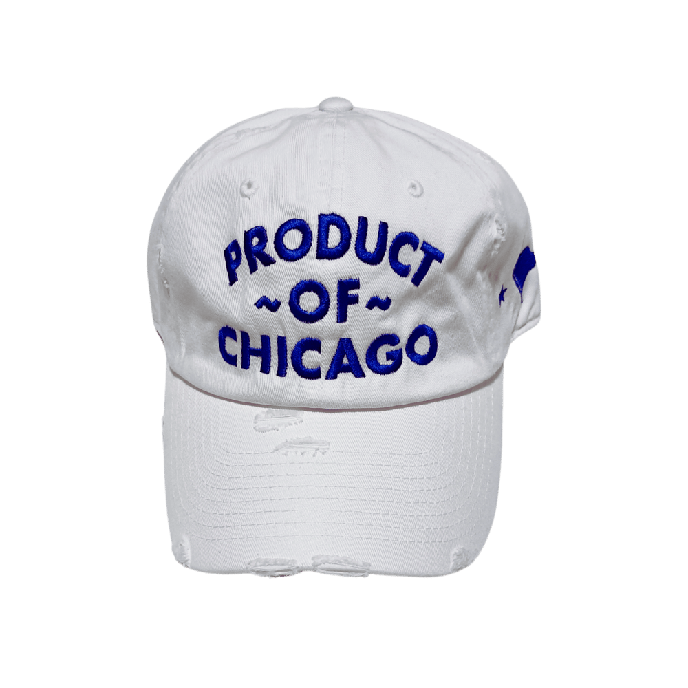 Image of White & Royal Distressed Cap