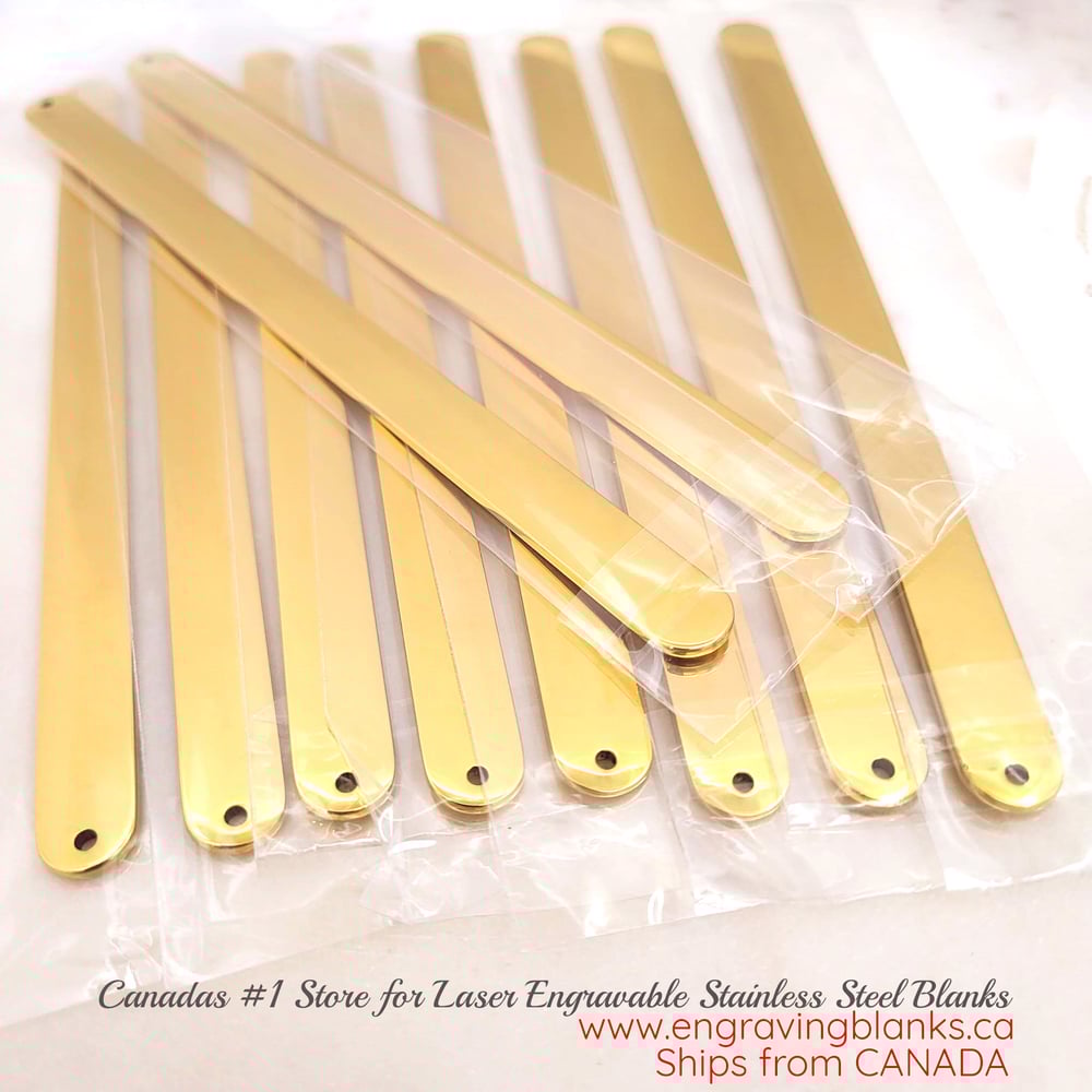 Image of Excellent Quality Sublimation Bookmark Laserable Blanks. Slim Popsicle engravable GOLD color Blanks.