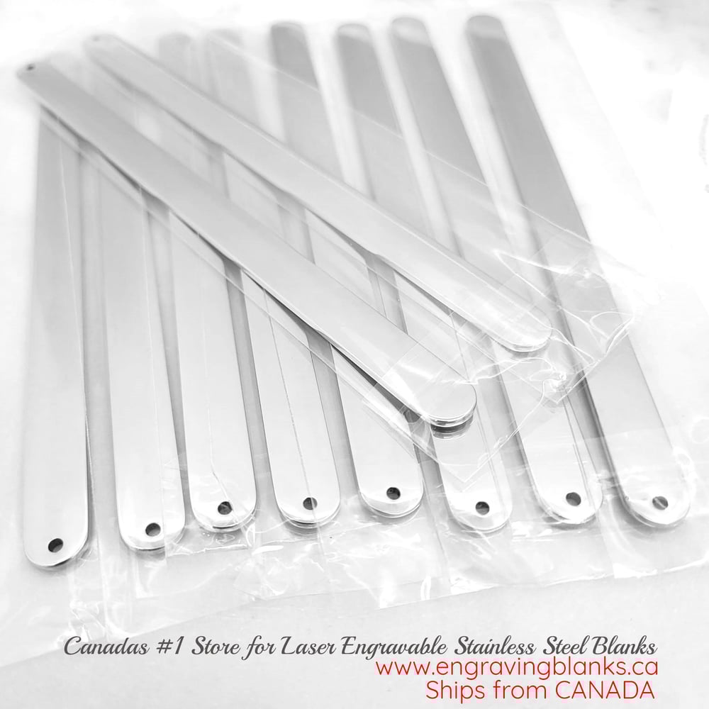 Image of Excellent Quality Sublimation Bookmark Laserable Blanks. Slim Popsicle engravable Steel Silver Blank