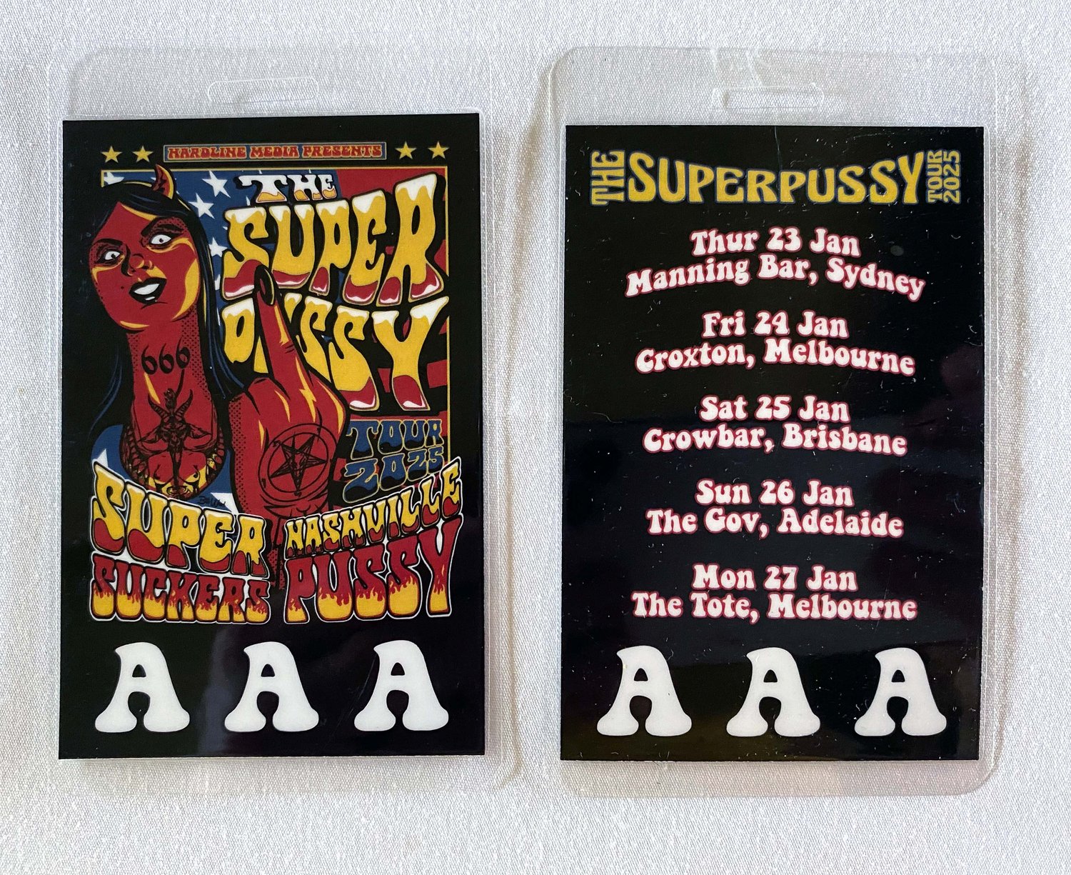 Image of SUPERPUSSY AUSSIE TOUR - THE SUPERSUCKERS & NASHVILLE PUSSY - AAA LAMINATE