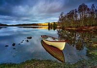 The lone boat on Lochan shore exclusive print
