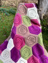Image 2 of Large Crocheted Hexagon  Blanket 