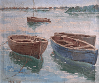 Image 1 of Boats oil painting by Deborah Jones