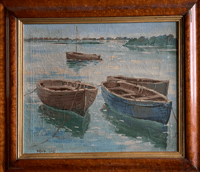 Image 2 of Boats oil painting by Deborah Jones