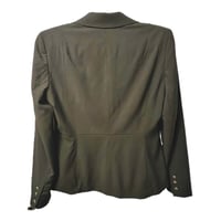 Image 8 of Womens Custom Black Blazer Red Cherry Blossom flowers down each side, a one of one signature piece 