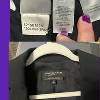 Image 6 of Womens Custom Black Blazer Red Cherry Blossom flowers down each side, a one of one signature piece 