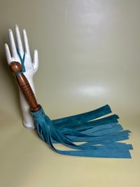 Image 2 of Green Pull-up Leather flogger