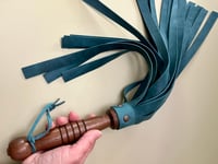 Image 1 of Green Pull-up Leather flogger